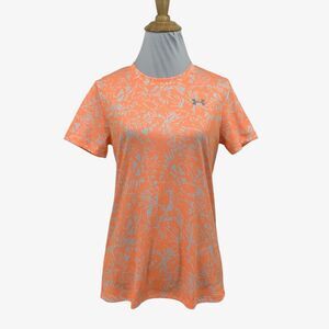 Under Armour Shirt Womens XS Extra Small Orange White UA Tech Performance Top